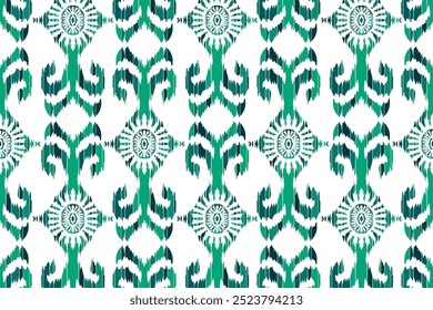 Motive African boho paisley Bloral Ikat Muster Stickerei Rahmen. Ethnic ikat floral Ethnic Indian Pattern."Dieser Inhalt wurde mit Vektorgrafik-Tools und Software erstellt, nicht von AI generiert"