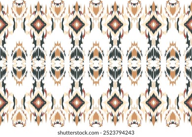 Motivos Boho africano paisley Floral Ikat patrón bordado frontera. Ethnic ikat floral Ethnic Indian Pattern."Este contenido fue creado usando herramientas de dibujo de Vectores y software, no generado por IA"