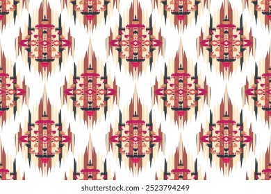 Motivos Africano boho paisley Floral Ikat padrão bordado fronteira. Ethnic ikat floral Ethnic Indian Pattern."Este conteúdo foi criado usando ferramentas e software de desenho vetorial, não gerado pela IA"