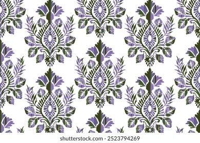 Motifs African boho paisley Floral Ikat pattern embroidery border. Ethnic ikat floral Ethnic Indian Pattern."This content was created using vector drawing tools and software, not generated by AI"