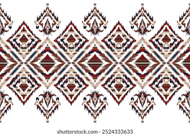 Motive African boho paisley Bloral Ikat Muster Stickerei Rahmen. Ethnic ikat floral Ethnic Indian Pattern."Dieser Inhalt wurde mit Vektorgrafik-Tools und Software erstellt, nicht von AI generiert"