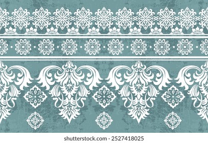 Motifs African boho paisley Floral Ikat pattern embroidery border. Ethnic ikat floral Ethnic Indian Pattern Ikat pattern Ethnic Pattern.Border indian floral Aztec embroidery border seamless patterns.