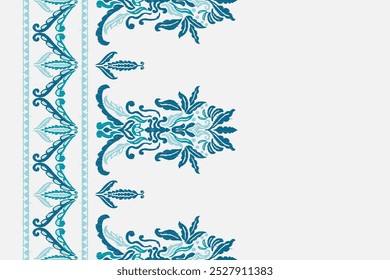 Motifs African boho paisley Floral Ikat seamless pattern embroidery border. Ethnic ikat floral Ethnic Indian Pattern Ikat pattern Ethnic Pattern.Border floral Aztec embroidery border seamless patterns