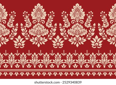 Motifs African boho paisley Floral Ikat pattern embroidery border. Ethnic ikat floral Ethnic Indian Pattern Ikat pattern Ethnic Pattern.Border indian floral Aztec embroidery border seamless patterns.