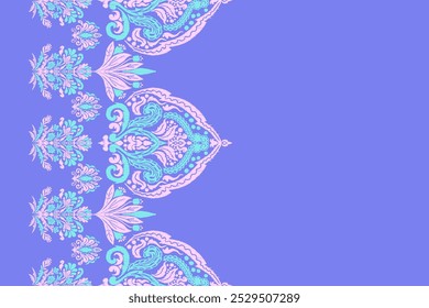 Motifs African boho paisley Floral Ikat seamless pattern embroidery border. Ethnic ikat floral Ethnic Indian Pattern Ikat pattern Ethnic Pattern.Border floral Aztec embroidery border seamless patterns
