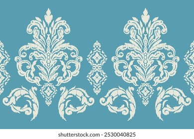 Motifs African boho paisley Floral Ikat pattern embroidery border. Ethnic ikat floral Ethnic Indian Pattern Ikat pattern Ethnic Pattern.Border indian floral Aztec embroidery border seamless patterns.