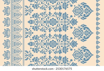 Motivos Africano boho paisley Floral Ikat padrão bordado fronteira. Etnia ikat floral padrão étnico indiano padrão Ikat Padrão étnico.Borda floral indiano bordado asteca borda sem costura padrões.