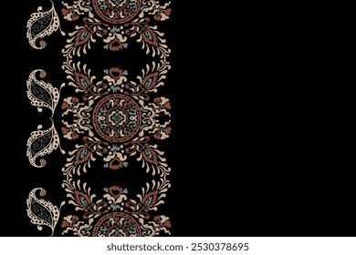 Motive African boho paisley Floral Ikat nahtlose Muster Stickerei Grenze. Ethnic ikat floral Ethnic Indian Pattern Ikat Muster Ethnic Pattern.Border floral Aztec Stickerei Grenze nahtlose Muster