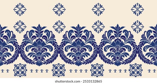 Motifs African boho paisley Floral Ikat pattern embroidery border. Ethnic ikat floral Ethnic Indian Pattern Ikat pattern Ethnic Pattern.Border indian floral Aztec embroidery border seamless patterns.