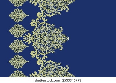Motifs African boho paisley Floral Ikat seamless pattern embroidery border. Ethnic ikat floral Ethnic Indian Pattern Ikat pattern Ethnic Pattern.Border floral Aztec embroidery border seamless patterns