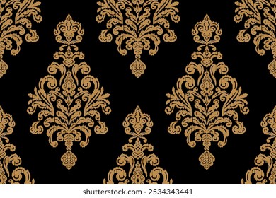 Motifs African boho paisley Floral Ikat seamless pattern embroidery border. Ethnic ikat floral Ethnic Indian Pattern Ikat pattern Ethnic Pattern.Border floral Aztec embroidery border seamless patterns