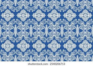 Motifs African boho paisley Floral Ikat seamless pattern embroidery border. Ethnic ikat floral Ethnic Indian Pattern Ikat pattern Ethnic Pattern.Border floral Aztec embroidery border seamless patterns