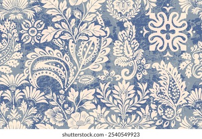 Motivos Africano boho paisley Floral Ikat padrão bordado fronteira. Etnia ikat floral padrão étnico indiano padrão Ikat Padrão étnico.Borda floral indiano bordado asteca borda sem costura padrões.