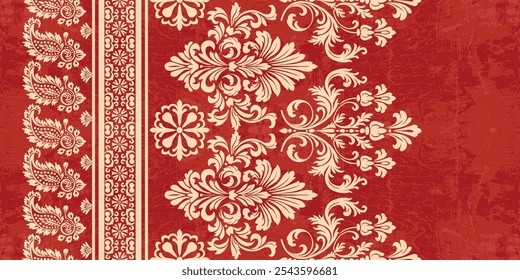 Motivos Africano boho paisley Floral Ikat padrão bordado fronteira. Etnia ikat floral padrão étnico indiano padrão Ikat Padrão étnico.Borda floral indiano bordado asteca borda sem costura padrões.