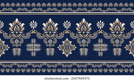 Motifs African boho paisley Floral Ikat pattern embroidery border. Ethnic ikat floral Ethnic Indian Pattern Ikat pattern Ethnic Pattern. Border Indian floral Aztec embroidery border seamless patterns.