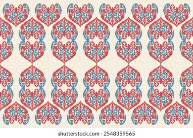 Motifs African boho paisley Floral Ikat seamless pattern embroidery border. Ethnic ikat floral Ethnic Indian Pattern Ikat pattern Ethnic Pattern.Border floral Aztec embroidery border seamless patterns