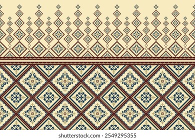 Motifs African boho paisley Floral Ikat pattern embroidery border. Ethnic ikat floral Ethnic Indian Pattern Ikat pattern Ethnic Pattern.Border indian floral Aztec embroidery border seamless patterns.
