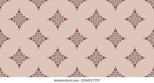 Motifs African boho paisley Floral Ikat pattern embroidery border. Ethnic ikat floral Ethnic Indian Pattern Ikat pattern Ethnic Pattern.Border indian floral Aztec embroidery border seamless patterns.