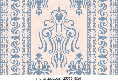 Motifs African boho paisley Floral Ikat pattern embroidery border. Ethnic ikat floral Ethnic Indian Pattern Ikat pattern Ethnic Pattern.Border indian floral Aztec embroidery border seamless patterns.