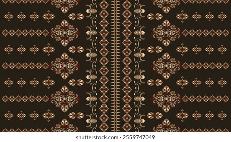 Motifs African boho paisley Floral Ikat pattern embroidery border. Ethnic ikat floral Ethnic Indian Pattern Ikat pattern Ethnic Pattern.Border indian floral Aztec embroidery border seamless patterns.