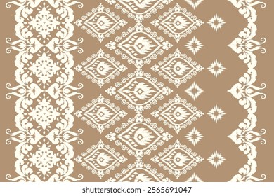 Motifs African boho paisley Floral Ikat pattern embroidery border. Ethnic ikat floral  Indian Pattern.Aztec embroidery border seamless patterns. Design for texture, textile, clothing, wrapping