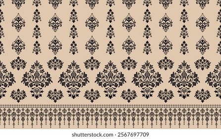 Motifs African boho paisley Floral Ikat pattern embroidery border. Ethnic ikat floral Ethnic Indian Pattern Ikat pattern Ethnic Pattern.Border indian floral Aztec embroidery border seamless patterns.