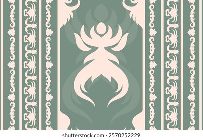 Motifs African boho paisley Floral Ikat pattern embroidery border. Ethnic ikat floral Ethnic Indian Pattern Ikat pattern Ethnic Pattern.Border indian floral Aztec embroidery border seamless patterns.