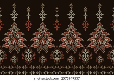 Motifs African boho paisley Floral Ikat pattern embroidery border. Ethnic ikat floral Ethnic Indian Pattern Ikat pattern Ethnic Pattern.Border indian floral Aztec embroidery border seamless patterns.
