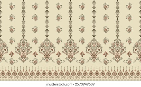 Motifs African boho paisley Floral Ikat pattern embroidery border. Ethnic ikat floral Ethnic Indian Pattern Ikat pattern Ethnic Pattern.Border indian floral Aztec embroidery border seamless patterns.