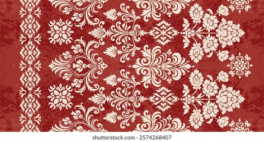 Motifs African boho paisley Floral Ikat pattern embroidery border. Ethnic ikat floral Ethnic Indian Pattern Ikat pattern Ethnic Pattern.Border indian floral Aztec embroidery border seamless patterns.