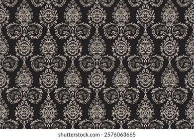 Motifs African boho paisley Floral Ikat pattern embroidery border. Ethnic ikat floral Ethnic Indian Pattern Ikat pattern Ethnic Pattern.Border indian floral Aztec embroidery border seamless patterns.