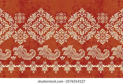 Motifs African boho paisley Floral Ikat pattern embroidery border. Ethnic ikat floral Ethnic Indian Pattern Ikat pattern Ethnic Pattern.Border indian floral Aztec embroidery border seamless patterns.