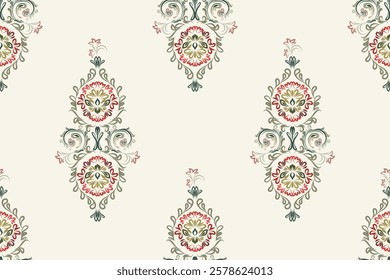 Motifs African boho paisley Floral Ikat pattern embroidery border. Ethnic ikat floral Ethnic Indian Pattern Ikat pattern Ethnic Pattern.Border indian floral Aztec embroidery border seamless patterns.
