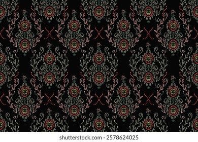 Motifs African boho paisley Floral Ikat pattern embroidery border. Ethnic ikat floral Ethnic Indian Pattern Ikat pattern Ethnic Pattern.Border indian floral Aztec embroidery border seamless patterns.