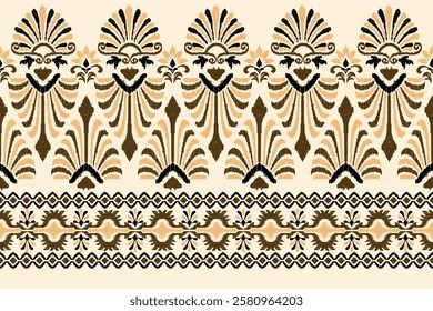 Motifs African boho paisley Floral Ikat pattern embroidery border. Ethnic ikat floral Ethnic Indian Pattern Ikat pattern Ethnic Pattern.Border Indian floral Aztec embroidery border seamless patterns.