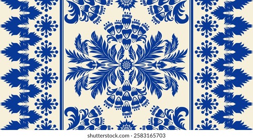 Motifs African boho paisley Floral Ikat pattern embroidery border. Ethnic ikat floral Ethnic Indian Pattern Ikat pattern Ethnic Pattern.Border Indian floral Aztec embroidery border seamless patterns.