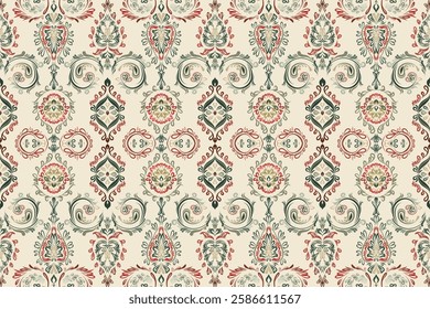 Motifs African boho paisley Floral Ikat pattern embroidery border. Ethnic ikat floral Ethnic Indian Pattern Ikat pattern Ethnic Pattern.Border indian floral Aztec embroidery border seamless patterns.