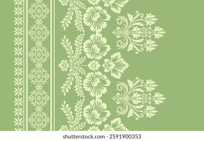 Motifs African boho paisley Floral Ikat pattern embroidery border. Ethnic ikat floral Ethnic Indian Pattern ikat pattern Ethnic Pattern. Border indian floral Aztec embroidery border seamless patterns