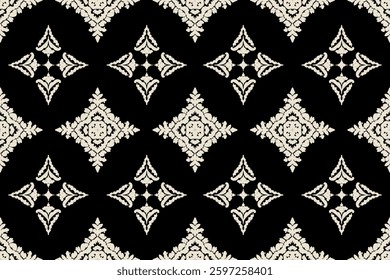 Motifs African boho paisley Floral Ikat seamless pattern embroidery border. Ethnic ikat floral Ethnic Indian Pattern Ikat pattern Ethnic Pattern.Border floral Aztec embroidery border seamless patterns