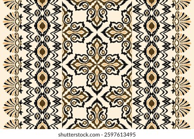 Motifs African boho paisley Floral Ikat pattern embroidery border. Ethnic ikat floral Ethnic Indian Pattern Ikat pattern Ethnic Pattern.Border Indian floral Aztec embroidery border seamless patterns.