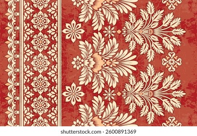 Motifs African boho paisley Floral Ikat pattern embroidery border. Ethnic ikat floral Ethnic Indian Pattern ikat pattern Ethnic Pattern. Border indian floral Aztec embroidery border seamless patterns
