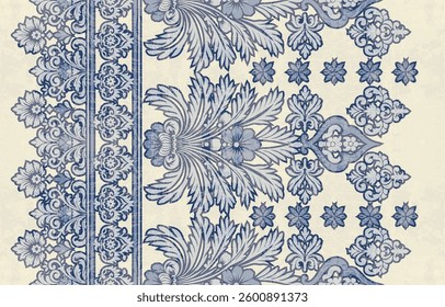 Motifs African boho paisley Floral Ikat pattern embroidery border. Ethnic ikat floral Ethnic Indian Pattern ikat pattern Ethnic Pattern. Border indian floral Aztec embroidery border seamless patterns
