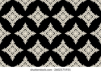 Motifs African boho paisley Floral Ikat seamless pattern embroidery border. Ethnic ikat floral Ethnic Indian Pattern Ikat pattern Ethnic Pattern.Border floral Aztec embroidery border seamless patterns