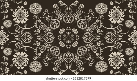 Motifs African boho paisley Floral Ikat pattern embroidery border. Ethnic ikat floral Ethnic Indian Pattern Ikat pattern Ethnic Pattern.Border indian floral Aztec embroidery border seamless patterns.