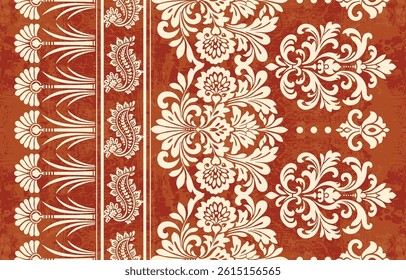 Motifs African boho paisley Floral Ikat pattern embroidery border. Ethnic ikat floral Ethnic Indian Pattern ikat pattern Ethnic Pattern. Border indian floral Aztec embroidery border seamless patterns