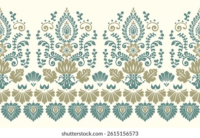 Motifs African boho paisley Floral Ikat pattern embroidery border. Ethnic ikat floral Ethnic Indian Pattern ikat pattern Ethnic Pattern. Border indian floral Aztec embroidery border seamless patterns