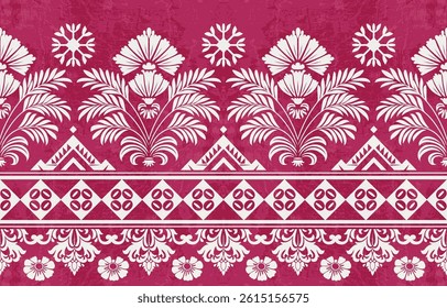 Motifs African boho paisley Floral Ikat pattern embroidery border. Ethnic ikat floral Ethnic Indian Pattern ikat pattern Ethnic Pattern. Border indian floral Aztec embroidery border seamless patterns