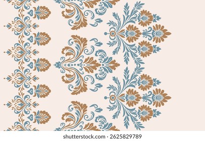 Motifs African boho paisley Floral Ikat pattern embroidery border. Ethnic ikat floral Ethnic Indian Pattern ikat pattern Ethnic Pattern. Border indian floral Aztec embroidery border seamless patterns