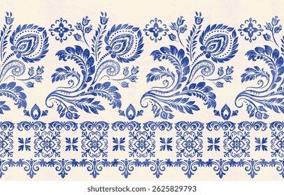 Motifs africain boho cachemire motif floral Ikat bordure de broderie. Ethnic ikat floral Ethnic Indian Pattern motif ikat Ethnic Pattern. Border indien floral Aztec broderie bordure motifs harmonieux