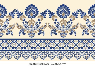 Motifs African boho paisley Floral Ikat pattern embroidery border. Ethnic ikat floral Ethnic Indian Pattern ikat pattern Ethnic Pattern. Border indian floral Aztec embroidery border seamless patterns